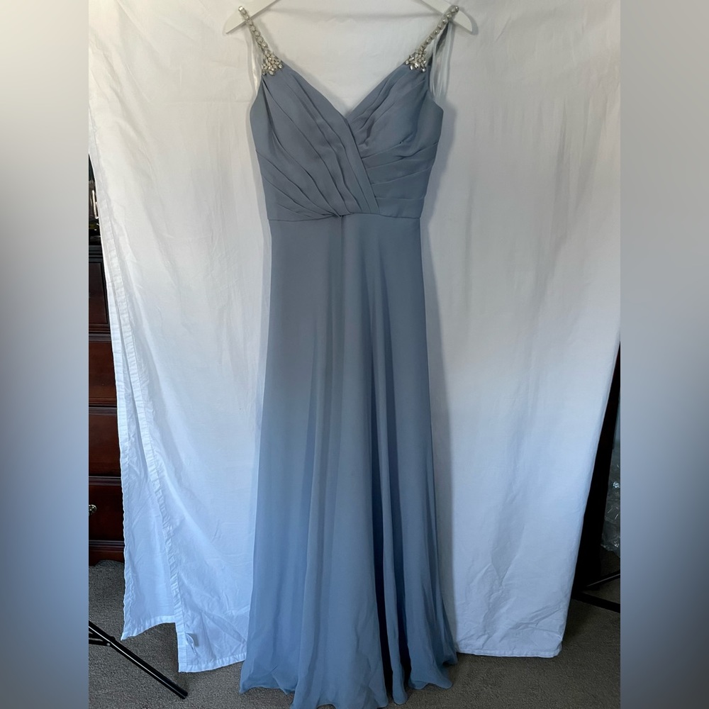 Hayley Paige grey/blue bridesmaids dress size 2